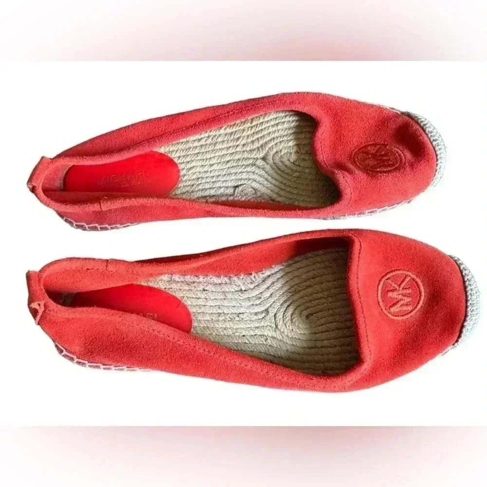 Michael Kors Orange Suede Espadrille Flats Sz 8M